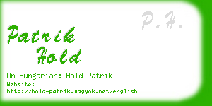 patrik hold business card